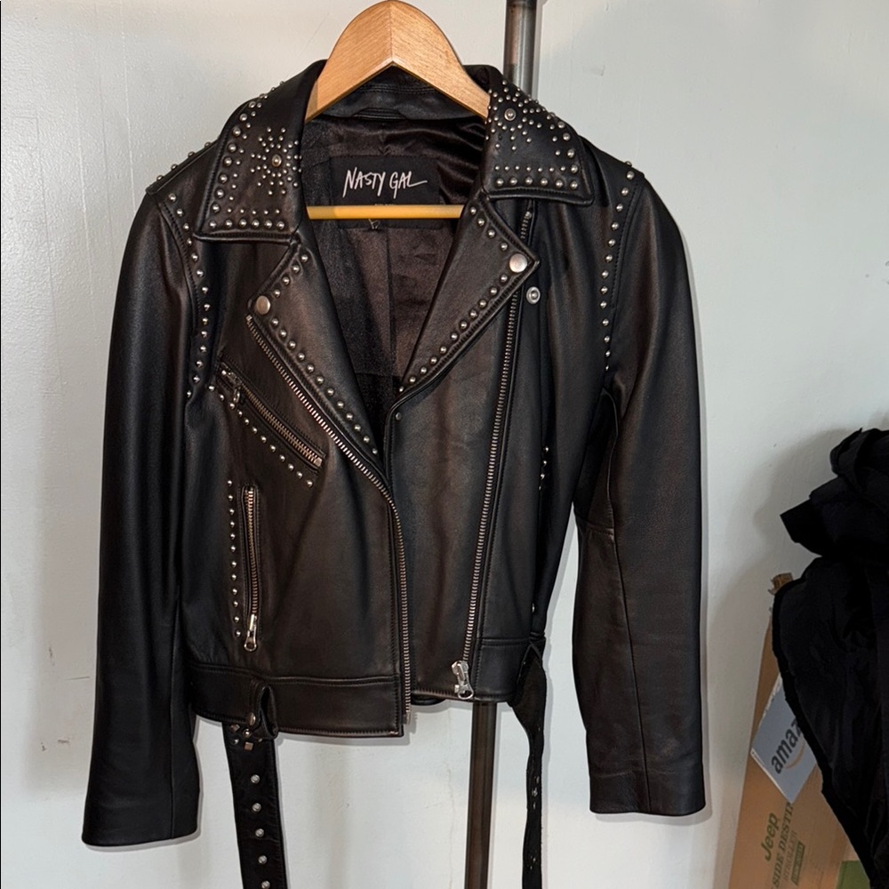 Studded Black Leather Jacket